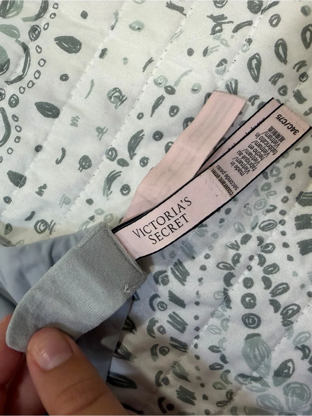 Victoria's Secret Light Gray Logo Strap T-Shirt Bra
